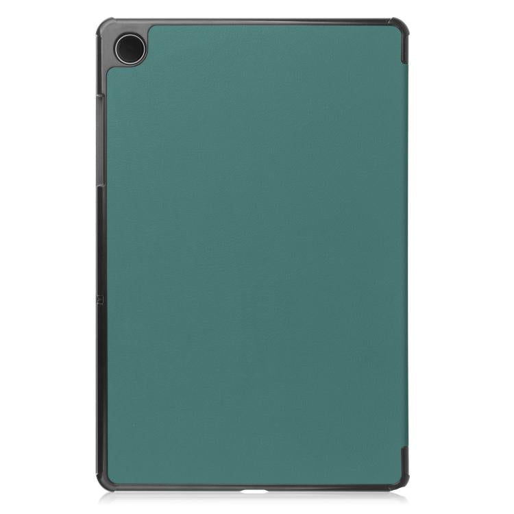 For Samsung Galaxy Tab A11+ Custer Pure Color 3-Fold Holder Smart Leather Tablet Case