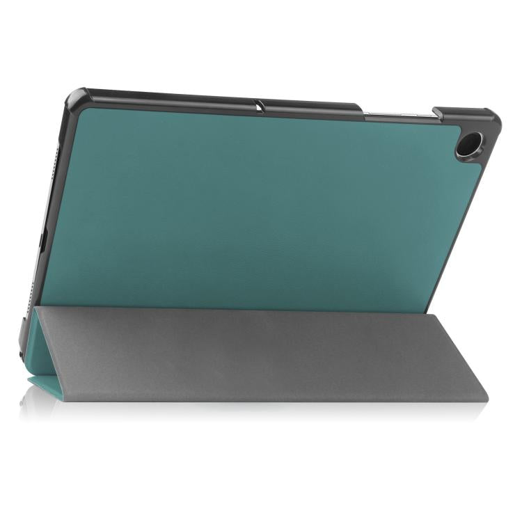 For Samsung Galaxy Tab A11+ Custer Pure Color 3-Fold Holder Smart Leather Tablet Case