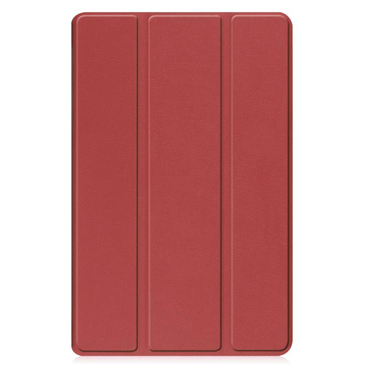 For Samsung Galaxy Tab A11+ Custer Pure Color 3-Fold Holder Smart Leather Tablet Case