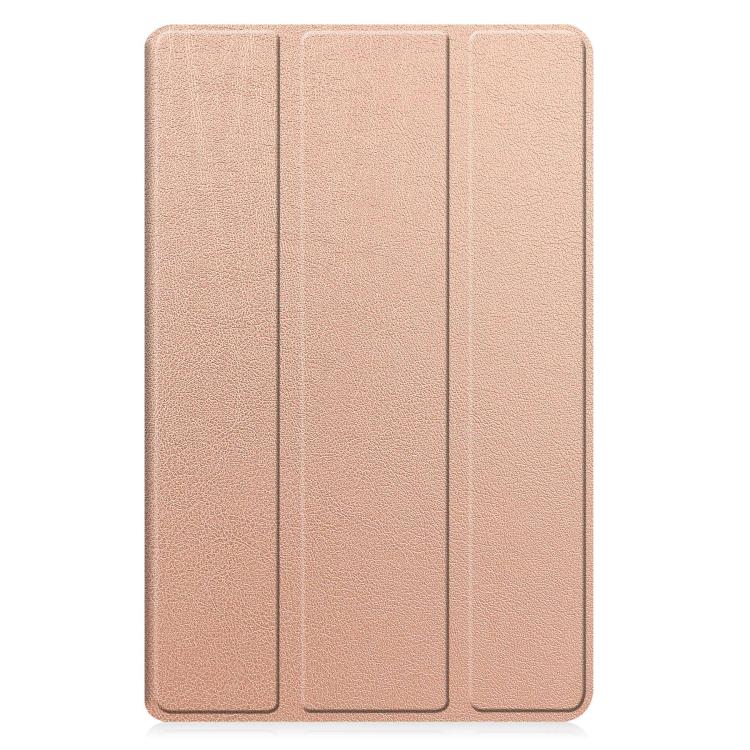 For Samsung Galaxy Tab A11+ Custer Pure Color 3-Fold Holder Smart Leather Tablet Case