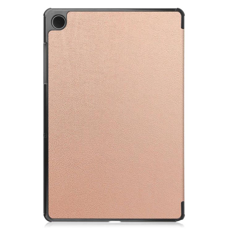 For Samsung Galaxy Tab A11+ Custer Pure Color 3-Fold Holder Smart Leather Tablet Case
