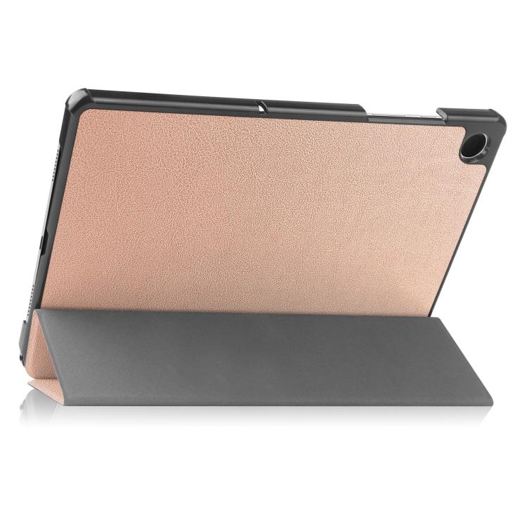For Samsung Galaxy Tab A11+ Custer Pure Color 3-Fold Holder Smart Leather Tablet Case