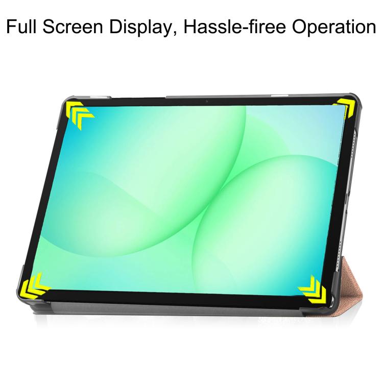 For Samsung Galaxy Tab A11+ Custer Pure Color 3-Fold Holder Smart Leather Tablet Case