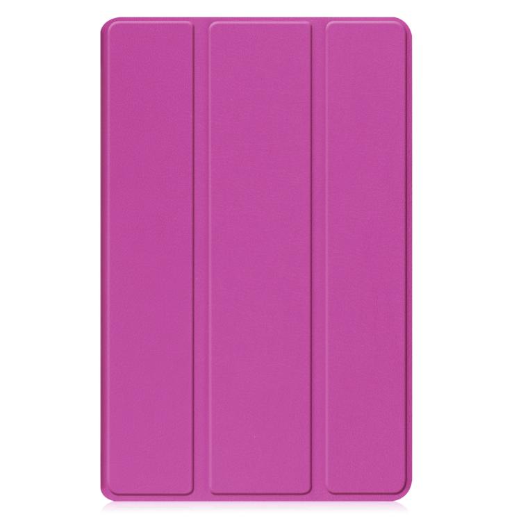 For Samsung Galaxy Tab A11+ Custer Pure Color 3-Fold Holder Smart Leather Tablet Case