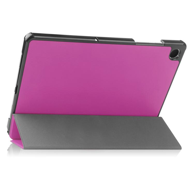 For Samsung Galaxy Tab A11+ Custer Pure Color 3-Fold Holder Smart Leather Tablet Case
