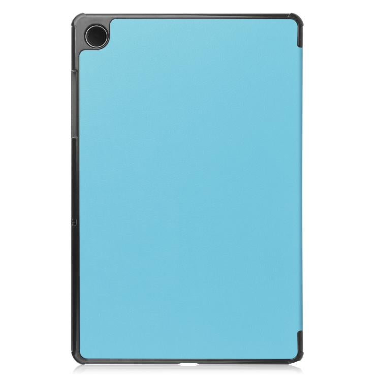 For Samsung Galaxy Tab A11+ Custer Pure Color 3-Fold Holder Smart Leather Tablet Case