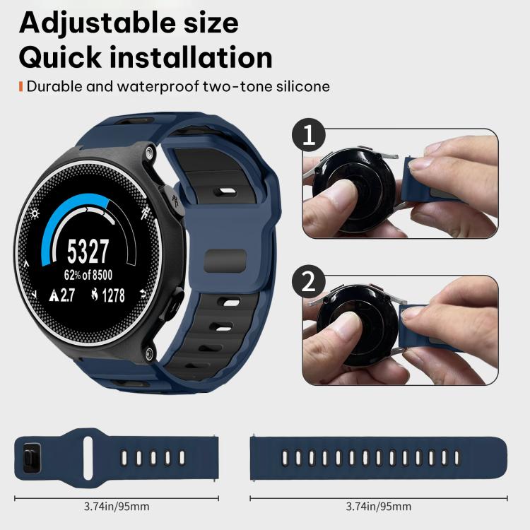 For Garmin Forerunner 220/735/735XT/230/235 xDfind Flat-head Dual-color Silicone Watch Band