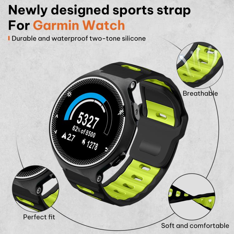 For Garmin Forerunner 220/735/735XT/230/235 xDfind Flat-head Dual-color Silicone Watch Band