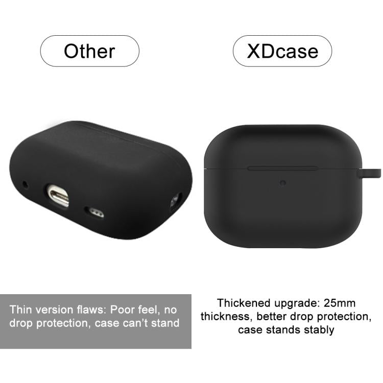 For AirPods Pro 2 / 1 XDcase 2.5mm Thick Silicone Earbud Protective Case with Hook