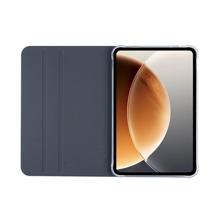 For Teclast T65 3-Fold Holder Folio Leather Tablet Smart Case - Dark Blue