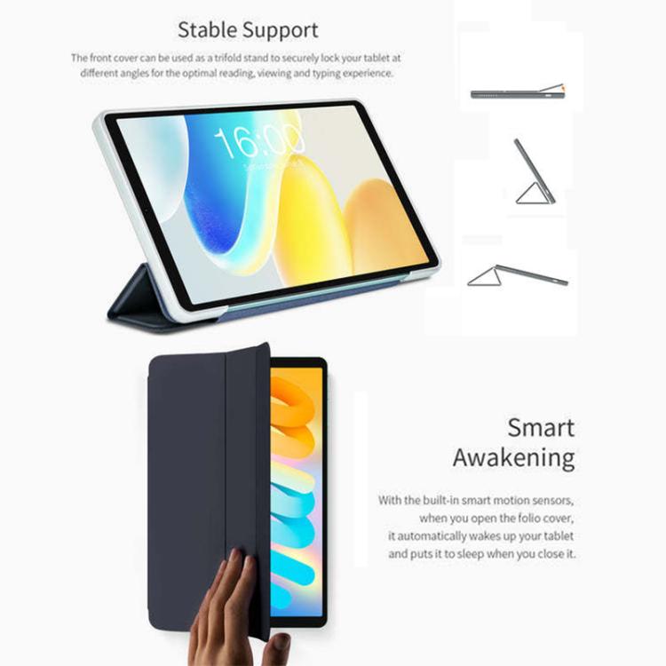For Teclast T50 mini 3-Fold Holder Folio Leather Tablet Smart Case - Dark Blue