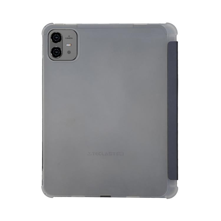 For Teclast ArtPad Pro 3-Fold Holder Folio Leather Tablet Smart Case - Dark Blue