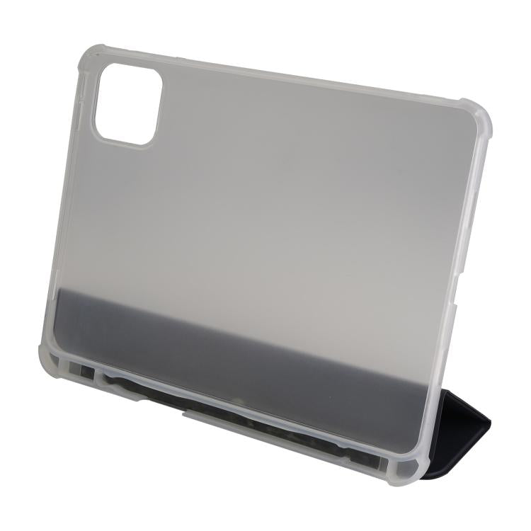 For Teclast ArtPad Pro 3-Fold Holder Folio Leather Tablet Smart Case - Dark Blue