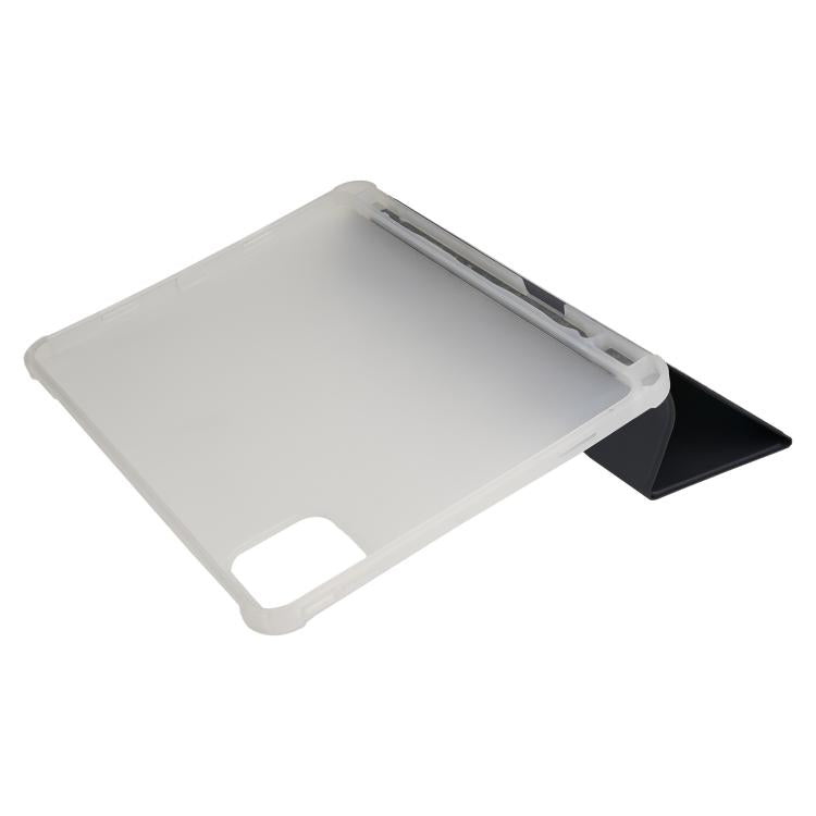 For Teclast ArtPad Pro 3-Fold Holder Folio Leather Tablet Smart Case - Dark Blue