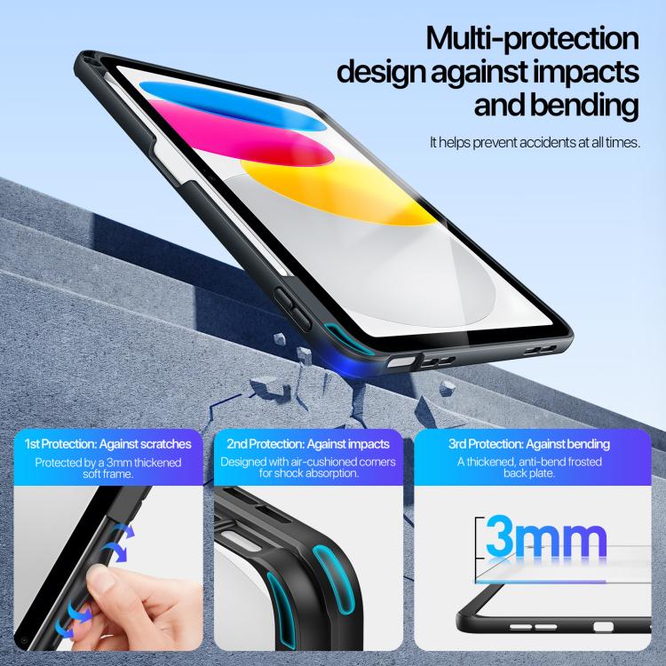 For iPad 2022 / 11 2025 DUX DUCIS Axis Series Multi-functional Holder Tablet Protective Case - Black