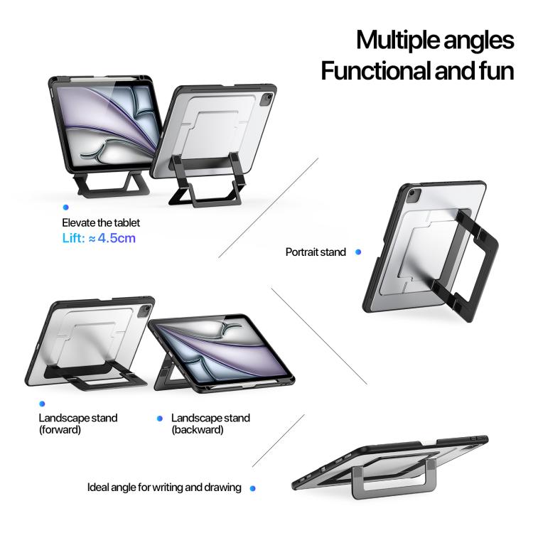 For iPad Air 11 2025 / 2024 / 2026 DUX DUCIS Axis Series Multi-functional Holder Tablet Protective Case - Black