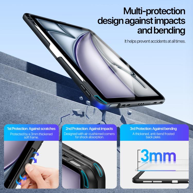 For iPad Air 11 2025 / 2024 / 2026 DUX DUCIS Axis Series Multi-functional Holder Tablet Protective Case - Black