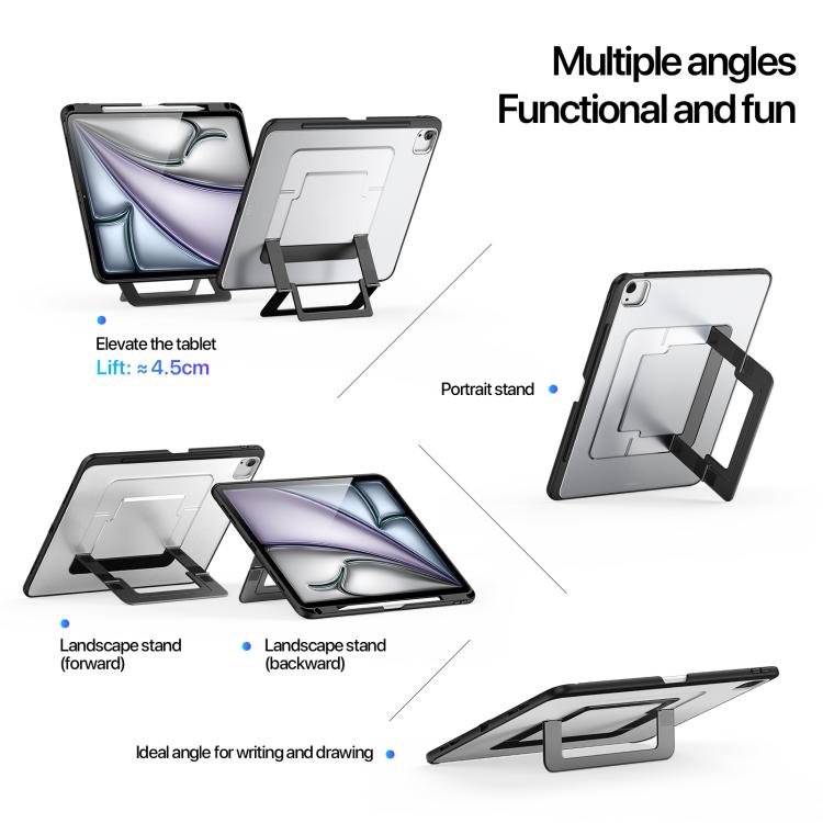 For iPad Air 13 2025 / 2024 / 2026 DUX DUCIS Axis Series Multi-functional Holder Tablet Protective Case - Black