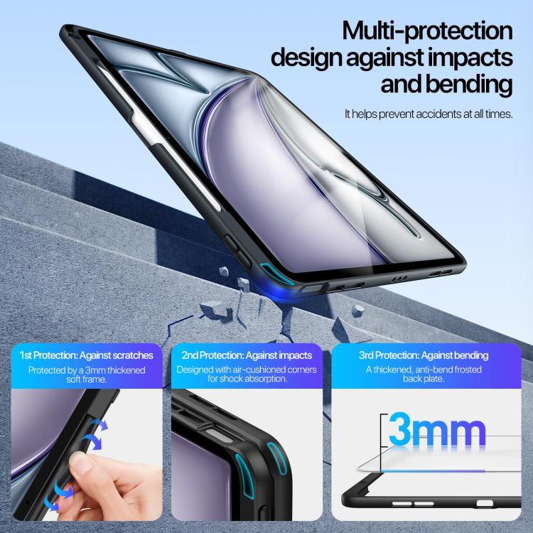 For iPad Air 13 2025 / 2024 / 2026 DUX DUCIS Axis Series Multi-functional Holder Tablet Protective Case - Black