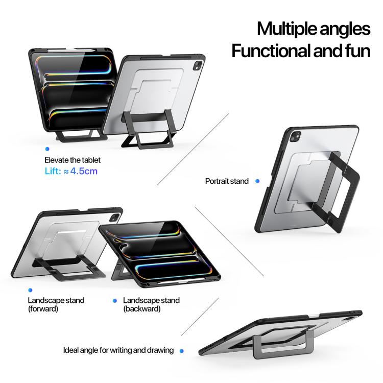 For iPad Pro 11 2025 / 2024 DUX DUCIS Axis Series Multi-functional Holder Tablet Protective Case - Black