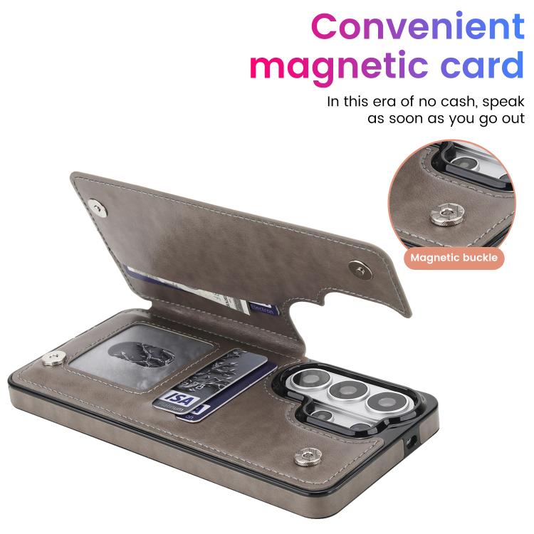 For Samsung Galaxy S26 Ultra 5G Double Buckle Mandala Leather Wallet Back Cover Phone Case