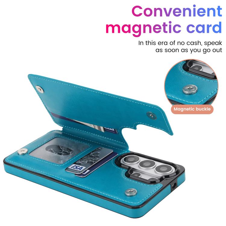 For Samsung Galaxy S26 Ultra 5G Double Buckle Mandala Leather Wallet Back Cover Phone Case