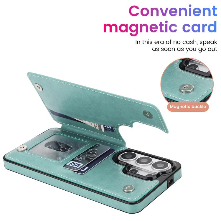 For Samsung Galaxy S26 Ultra 5G Double Buckle Mandala Leather Wallet Back Cover Phone Case