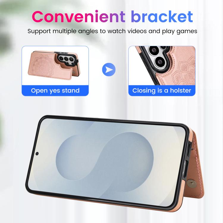 For Samsung Galaxy S26 Ultra 5G Double Buckle Mandala Leather Wallet Back Cover Phone Case