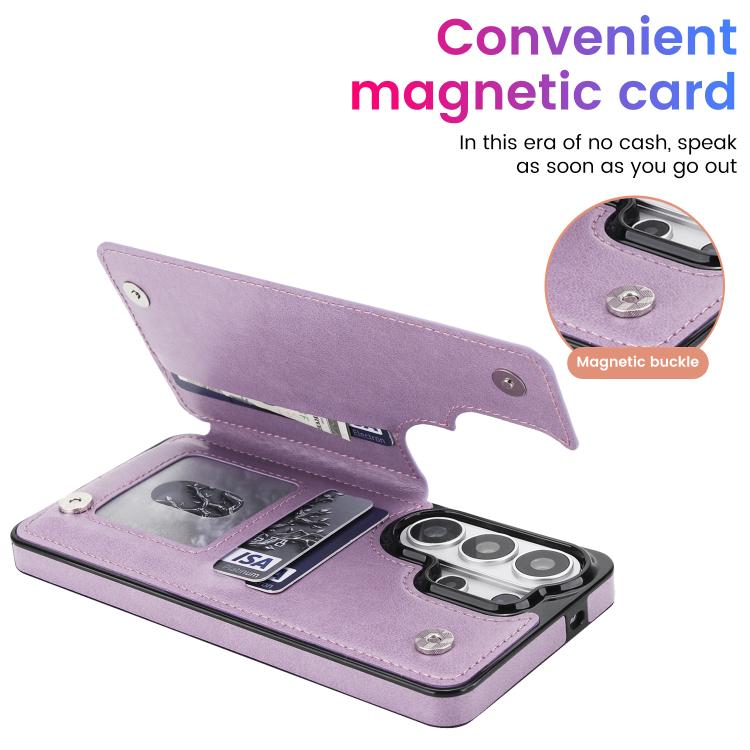 For Samsung Galaxy S26 Ultra 5G Double Buckle Mandala Leather Wallet Back Cover Phone Case