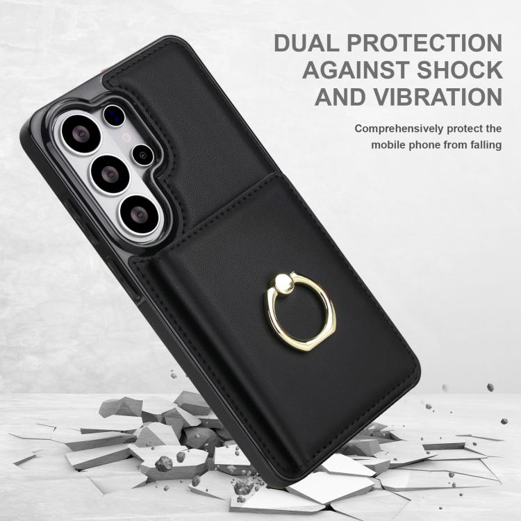 For Samsung Galaxy S26 Ultra 5G RFID Anti-theft Card Ring Holder Phone Case