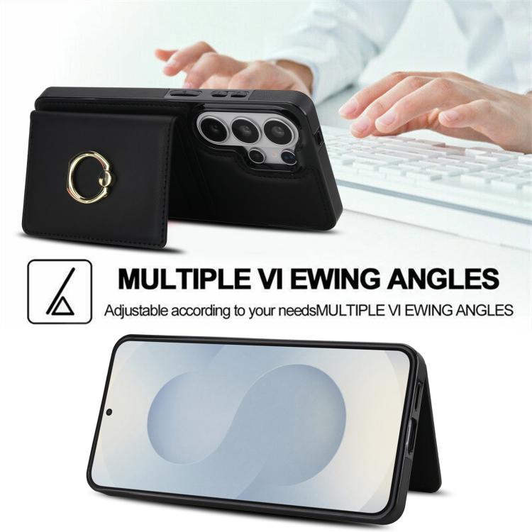 For Samsung Galaxy S26 Ultra 5G RFID Anti-theft Card Ring Holder Phone Case