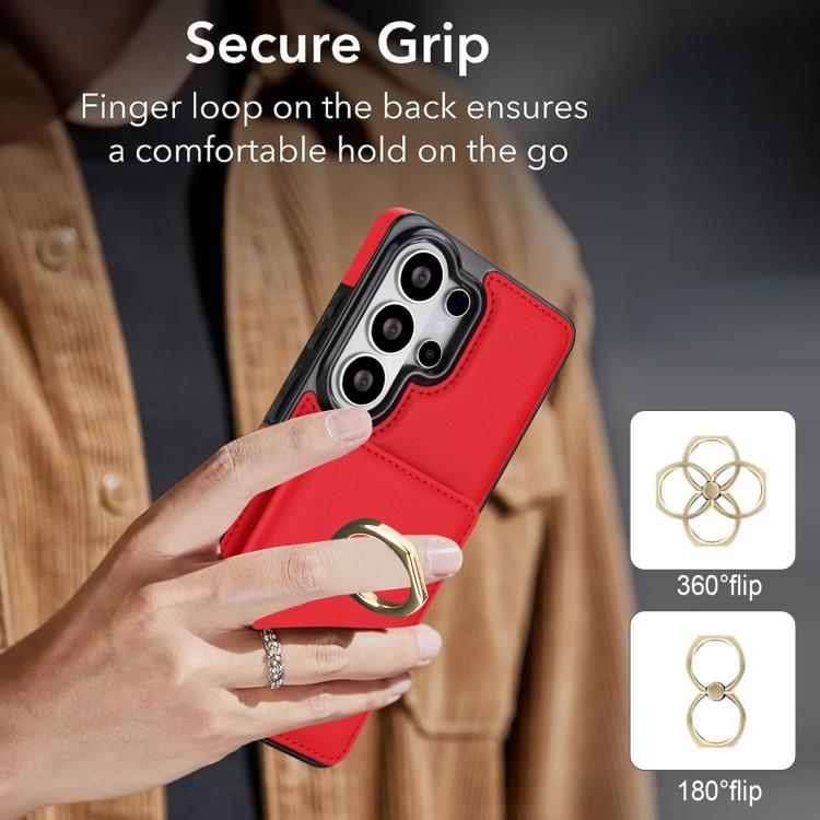 For Samsung Galaxy S26 Ultra 5G RFID Anti-theft Card Ring Holder Phone Case