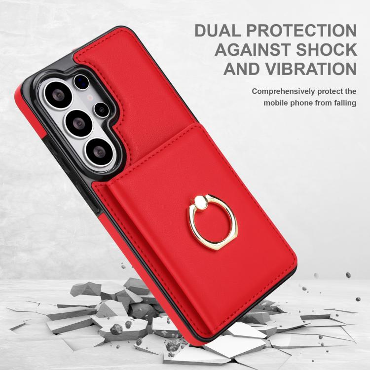 For Samsung Galaxy S26 Ultra 5G RFID Anti-theft Card Ring Holder Phone Case