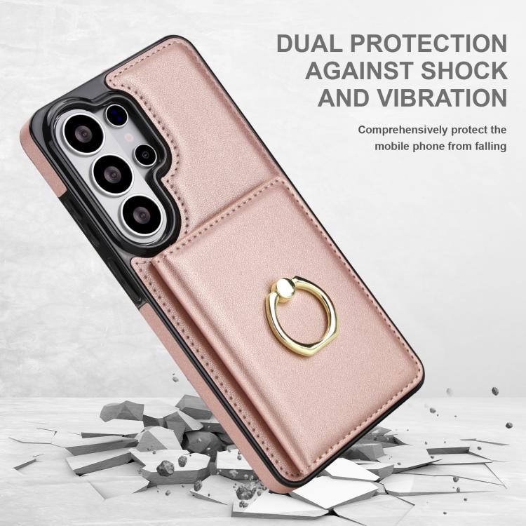 For Samsung Galaxy S26 Ultra 5G RFID Anti-theft Card Ring Holder Phone Case