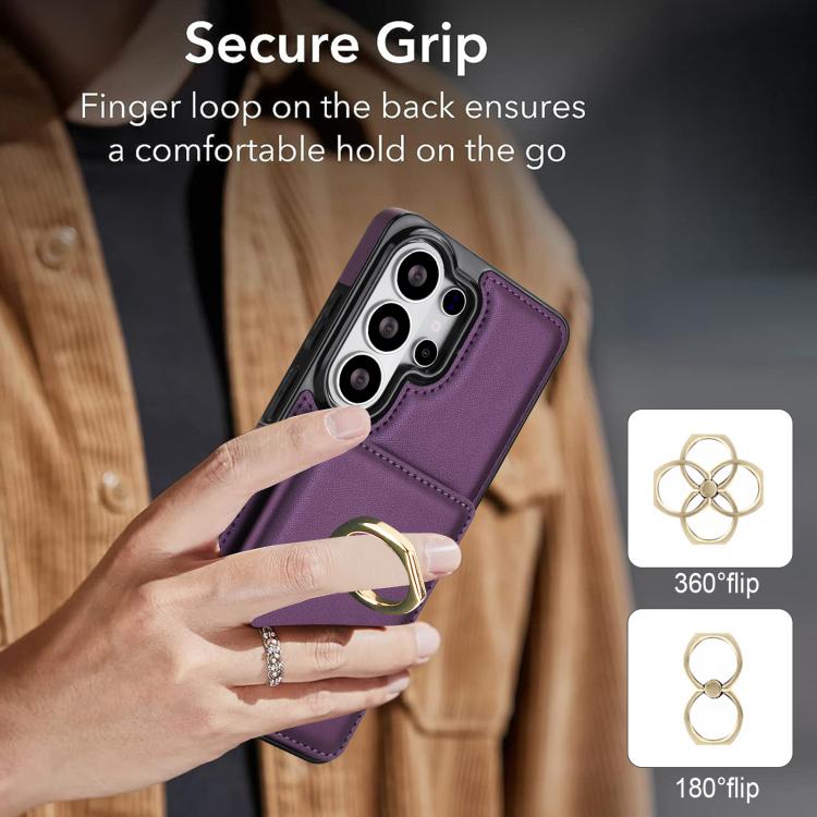 For Samsung Galaxy S26 Ultra 5G RFID Anti-theft Card Ring Holder Phone Case