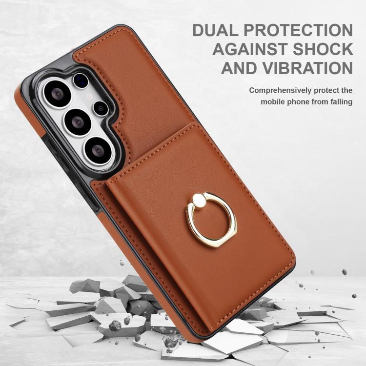 For Samsung Galaxy S26 Ultra 5G RFID Anti-theft Card Ring Holder Phone Case