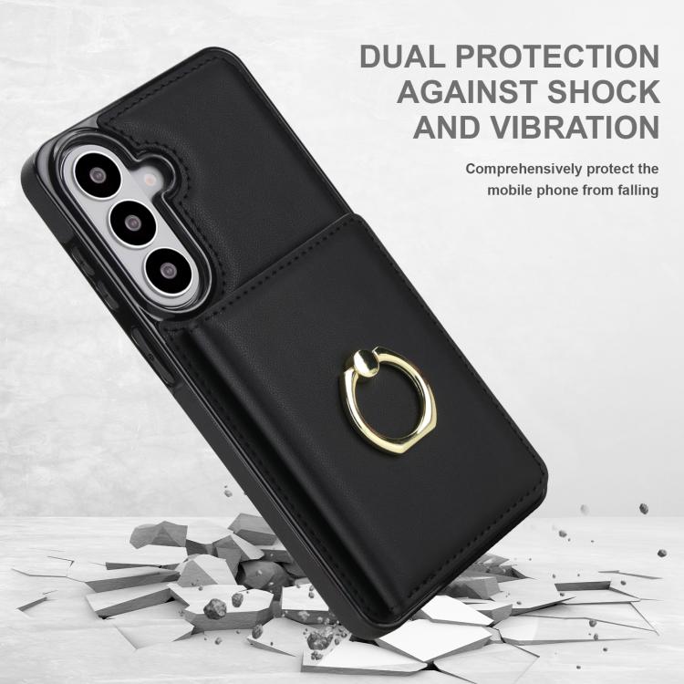 For Samsung Galaxy S26+ 5G RFID Anti-theft Card Ring Holder Phone Case