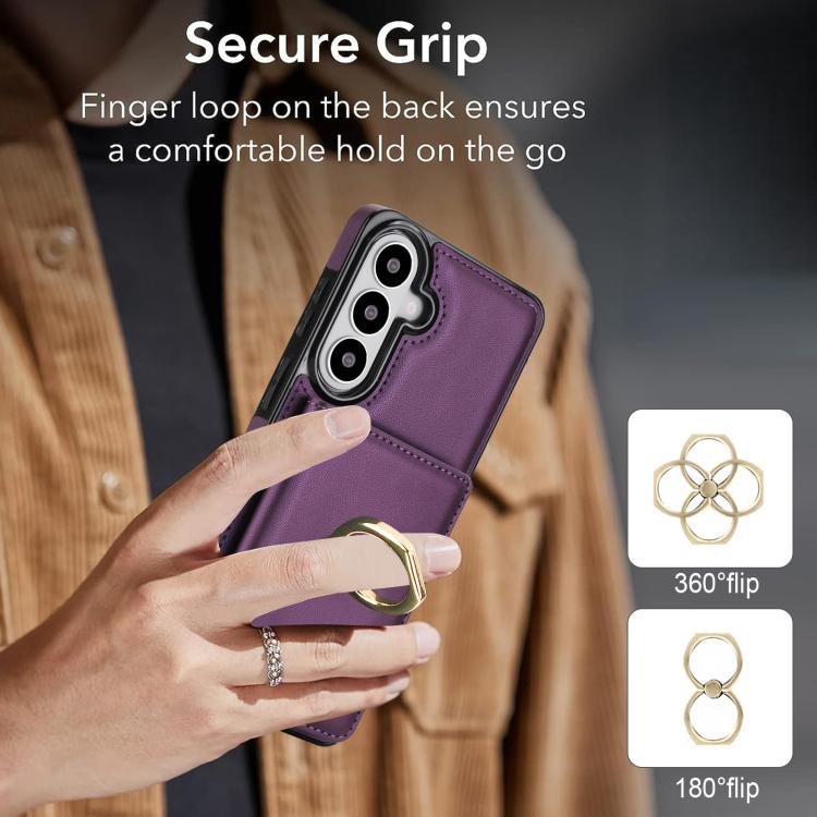 For Samsung Galaxy S26+ 5G RFID Anti-theft Card Ring Holder Phone Case