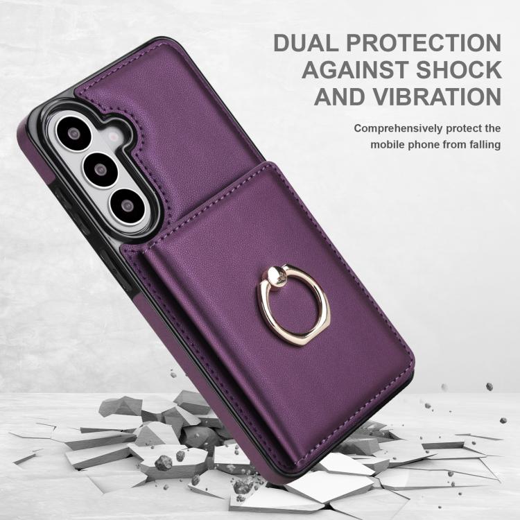 For Samsung Galaxy S26+ 5G RFID Anti-theft Card Ring Holder Phone Case