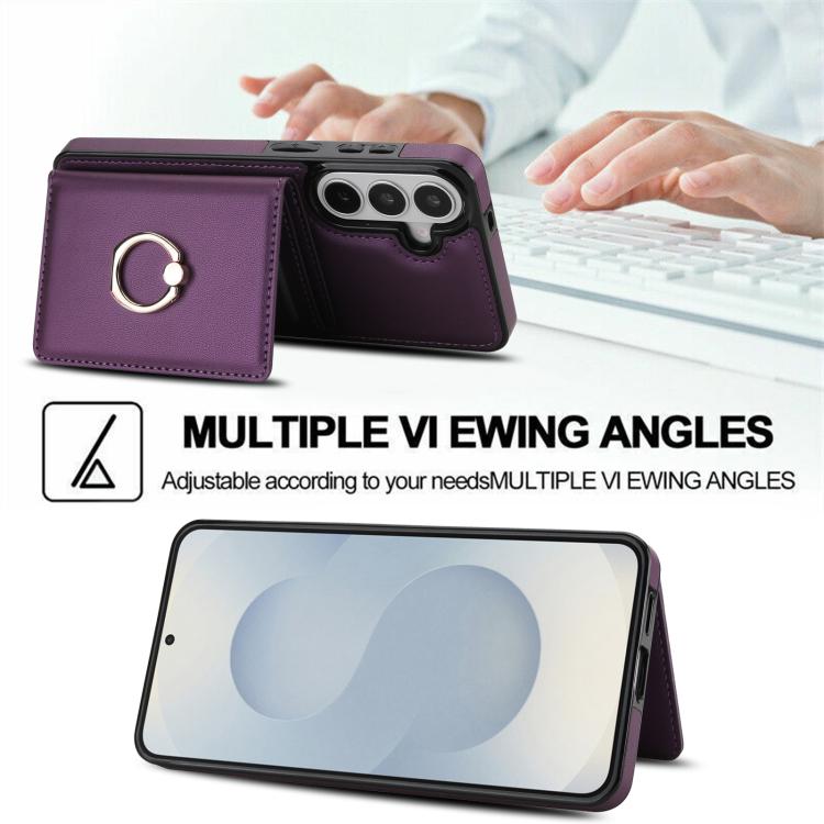 For Samsung Galaxy S26+ 5G RFID Anti-theft Card Ring Holder Phone Case