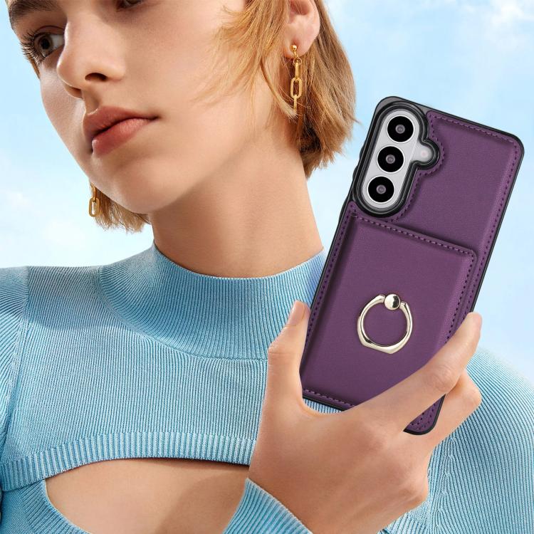 For Samsung Galaxy S26+ 5G RFID Anti-theft Card Ring Holder Phone Case