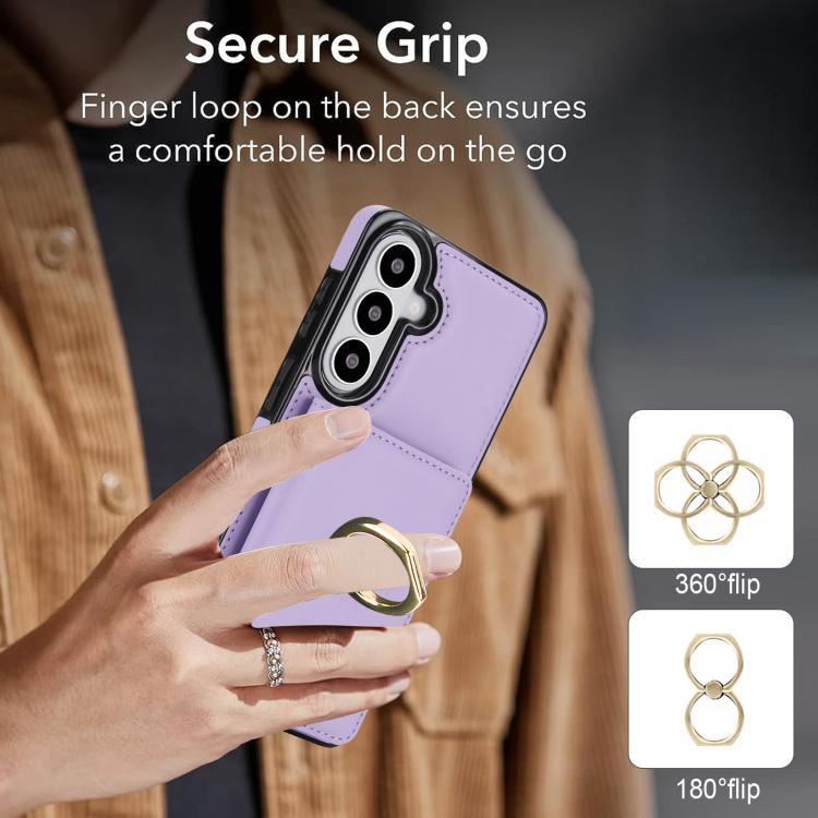 For Samsung Galaxy S26+ 5G RFID Anti-theft Card Ring Holder Phone Case