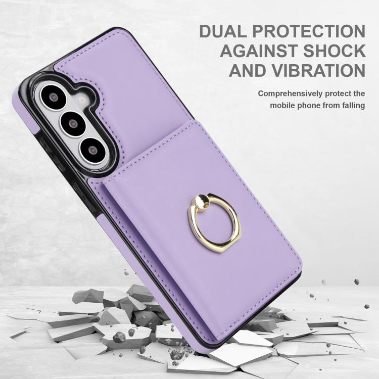 For Samsung Galaxy S26+ 5G RFID Anti-theft Card Ring Holder Phone Case