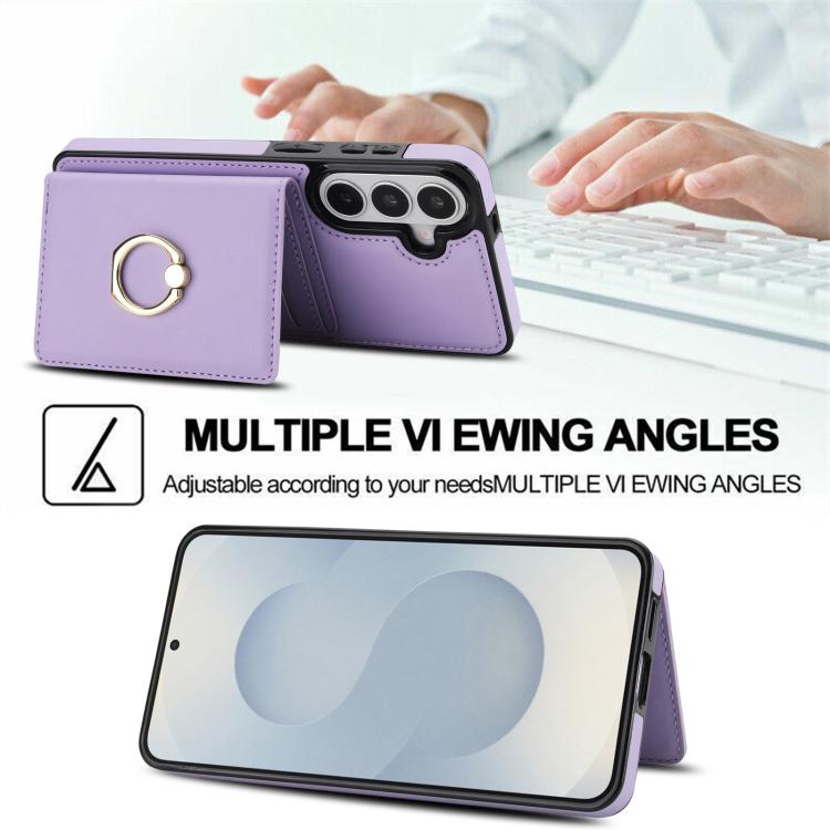 For Samsung Galaxy S26+ 5G RFID Anti-theft Card Ring Holder Phone Case