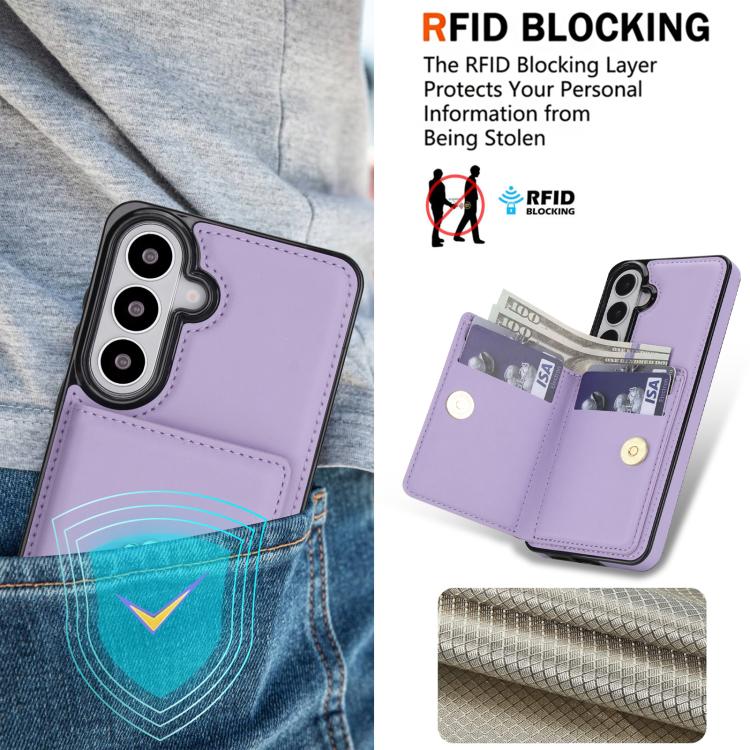 For Samsung Galaxy S26+ 5G RFID Anti-theft Card Ring Holder Phone Case