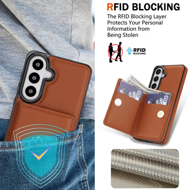 For Samsung Galaxy S26+ 5G RFID Anti-theft Card Ring Holder Phone Case