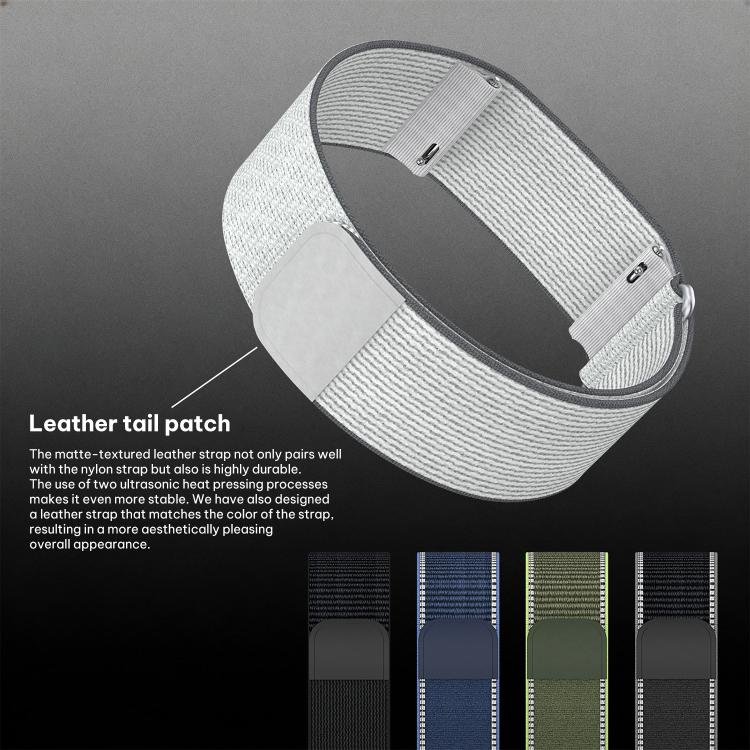 For Amazfit Helio Strap xDfind Covered Nylon Loop Band, Type:280mm Wristband