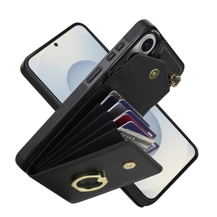 For Samsung Galaxy S26+ 5G Ring Holder RFID Card Slot Phone Case
