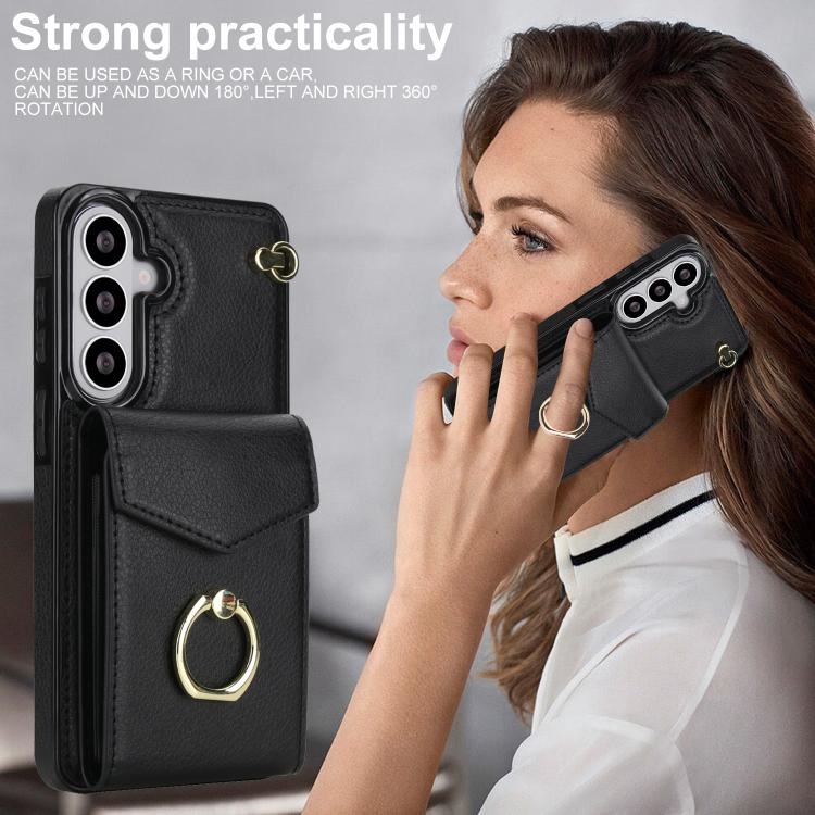 For Samsung Galaxy S26+ 5G Ring Holder RFID Card Slot Phone Case