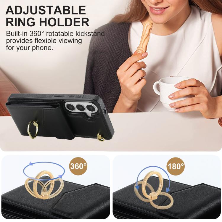 For Samsung Galaxy S26+ 5G Ring Holder RFID Card Slot Phone Case